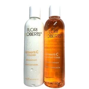 Flori Roberts Ultimate-C Cleanser and Toner Set New Sealed 8 Fl Oz